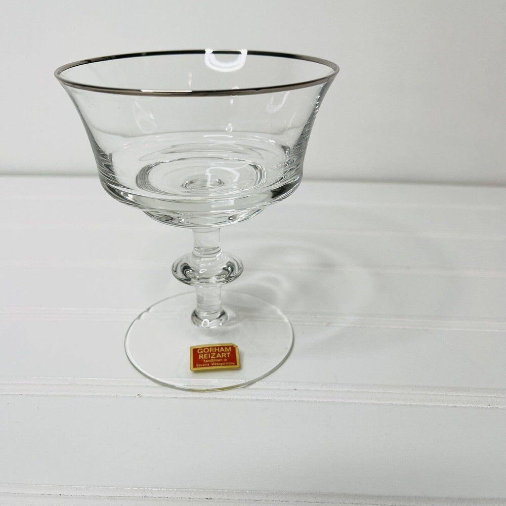 Gorham Reizart Vintage Sherbet Parfait Champagne Platinum Rim Cup
